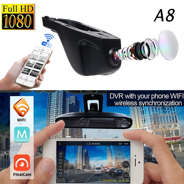 กล้องติดรถยนต์ Car DVR Video Recorder Wireless WiFi รุ่น A8-655D Full HD